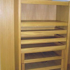 Interior of oak walk in closet