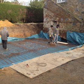 Garage and barn extension under construction